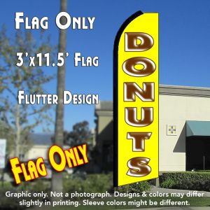 Donuts (Yellow) Windless Advertising Feather Banner – Flag Only