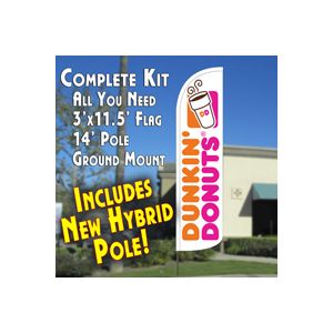 DUNKIN' DONUTS  Feather Banner Flag Kit (Flag, Pole, & Ground Mt)