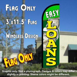 Easy Loans Windless Advertising Feather Banner – Flag Only
