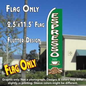 Espresso (Green) Windless Advertising Feather Banner – Flag Only