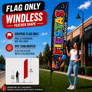 Fiestas Articulos Windless Advertising Feather Banner – Flag Only