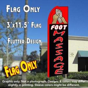 Foot Massage (Red/Black) Windless Advertising Feather Banner – Flag Only