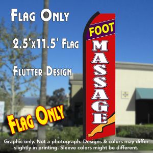 Foot Massage (Red/White) Windless Advertising Feather Banner – Flag Only