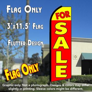 FOR SALE (Yellow/Red) Flutter Feather Banner Flag (11.5 x 3 Feet)