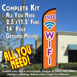 Free Wifi Windless Advertising Feather Banner – Complete Flag Kit