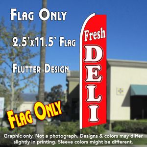 Fresh Deli (Red) Windless Advertising Feather Banner – Flag Only