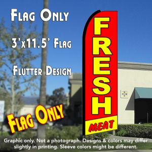 Fresh Meat (Red/Yellow) Windless Advertising Feather Banner – Flag Only