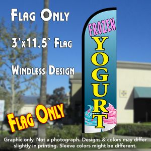 Frozen Yogurt (Blue) Windless Advertising Feather Banner – Flag Only