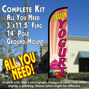 Frozen Yogurt Windless Advertising Feather Banner – Complete Flag Kit