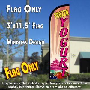 Frozen Yogurt Windless Advertising Feather Banner – Flag Only