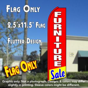 FURNITURE Sale (Red/Yellow) Flutter Feather Banner Flag (11.5 x 3 Feet)
