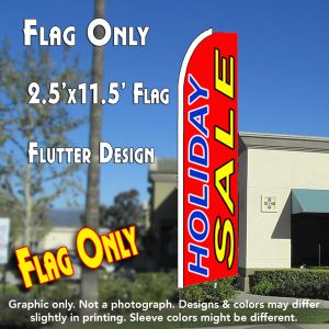 Holiday Sale (Red) Windless Advertising Feather Banner – Flag Only