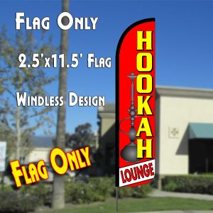 Hookah Lounge (Red/Yellow) Windless Advertising Feather Banner – Flag Only