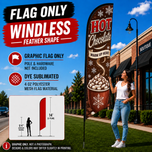BARBER (Blue/Yellow) Windless Feather Banner Flag Kit 