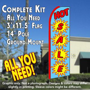 Hot Sale (Blue) Windless Advertising Feather Banner – Complete Flag Kit