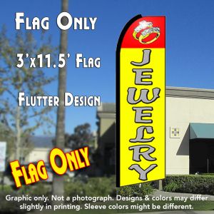 Jewelry (Red/Yellow) Windless Advertising Feather Banner – Flag Only