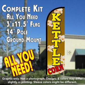 Kettle Corn Windless Advertising Feather Banner – Complete Flag Kit