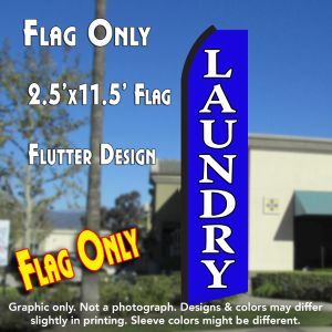 Laundry (Blue/White) Windless Advertising Feather Banner – Flag Only