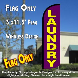 Laundry Windless Advertising Feather Banner – Flag Only