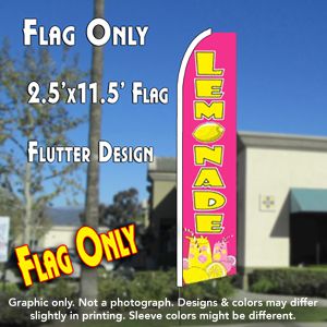 Lemonade (Pink) Windless Advertising Feather Banner – Flag Only