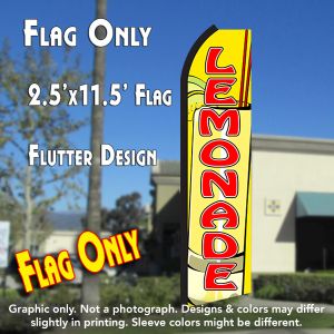 Lemonade (Yellow/Pink) Windless Advertising Feather Banner – Flag Only