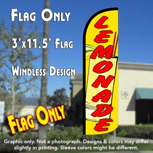 Lemonade (Yellow/Red) Windless Advertising Feather Banner – Flag Only
