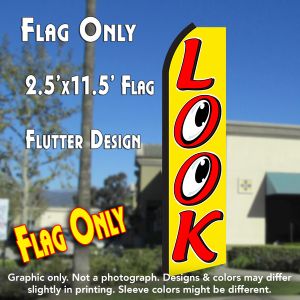 Look (Red/Yellow) Windless Advertising Feather Banner – Flag Only