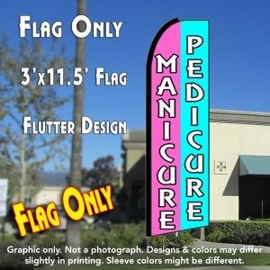 Manicure Pedicure (Pink/Blue) Windless Advertising Feather Banner – Flag Only