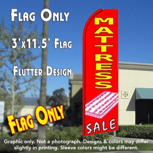 Mattress Sale (Red/White) Windless Advertising Feather Banner – Flag Only