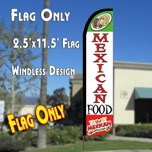 Mexican Food Windless Polyknit Feather Flag (3 x 11.5 feet)
