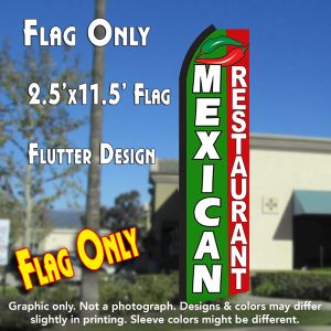 Mexican Restaurant (Green/Red) Windless Advertising Feather Banner – Flag Only