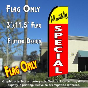 Monthly Special (Yellow/Red) Windless Advertising Feather Banner – Flag Only