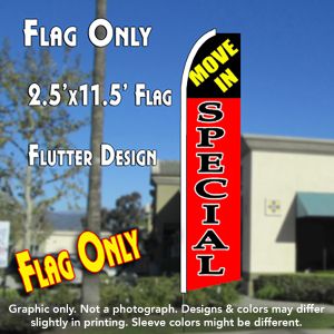 Move In Special (Black/Red) Windless Advertising Feather Banner – Flag Only