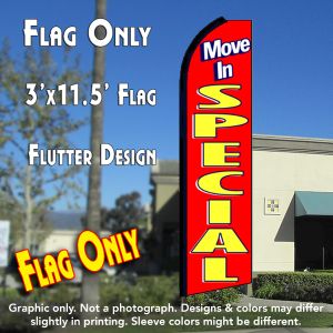 Move In Special (Red) Windless Advertising Feather Banner – Flag Only
