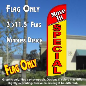 Move-In Special (Red/Yellow) Windless Advertising Feather Banner – Flag Only