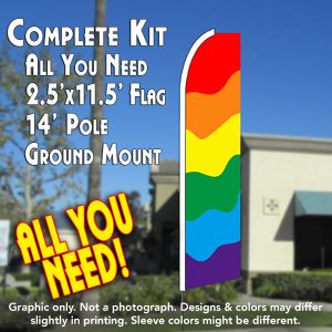 Multi-Colored Windless Advertising Feather Banner – Complete Flag Kit