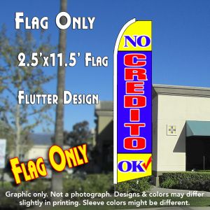 No Credito Ok (Yellow/Blue) Windless Advertising Feather Banner – Flag Only