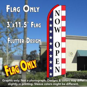 Open (Stars & Stripes) Windless Advertising Feather Banner – Flag Only
