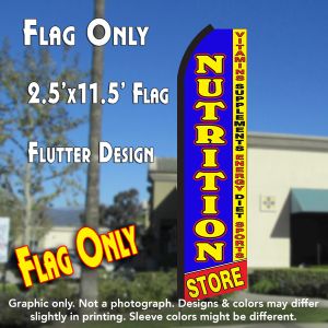 Nutrition Store Vitamins Supplements Energy Diet Sports Windless Advertising Feather Banner – Flag Only