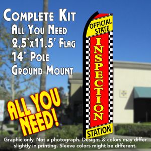 Official State Inspection Station Windless Advertising Feather Banner – Flag Only