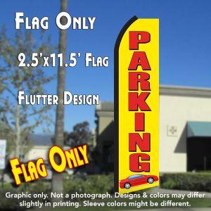 Parking (Yellow/Red) Windless Advertising Feather Banner – Flag Only