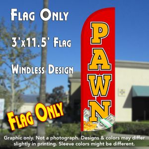 Pawn Windless Advertising Feather Banner – Flag Only