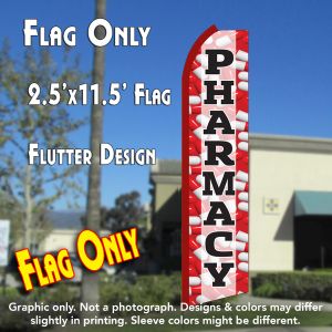 Pharmacy (Red/Black) Windless Advertising Feather Banner – Flag Only