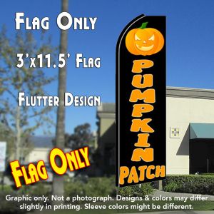 Pumpkin Patch (Black) Windless Advertising Feather Banner – Flag Only