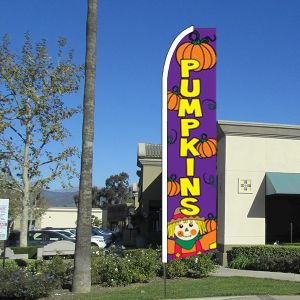 Pumpkins (Purple) Windless Advertising Feather Banner – Flag Only