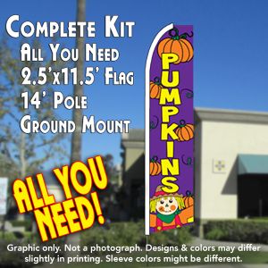 Pumpkins (Purple) Windless Advertising Feather Banner – Complete Flag Kit