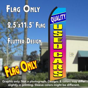 Quality Used Cars (Gradient) Windless Advertising Feather Banner – Flag Only