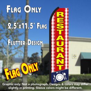 Restaurant (Red/Yellow) Windless Advertising Feather Banner – Flag Only