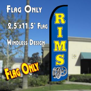 Rims (Blue/Yellow) Windless Advertising Feather Banner – Flag Only