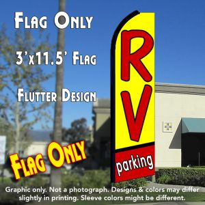 Rv Parking (Yellow/Red) Windless Advertising Feather Banner – Flag Only